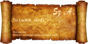Szladek Azár névjegykártya